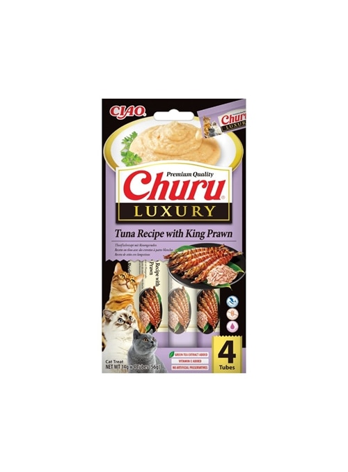 CHURU CAT LUXURY RECEITA DE ATUM COM CAMARÃO - 4 x 14gr - EU652
