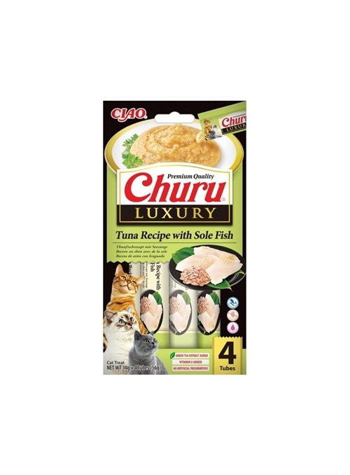 CHURU CAT LUXURY RECEITA DE ATUM COM LINGUADO - 4 x 14gr - EU653