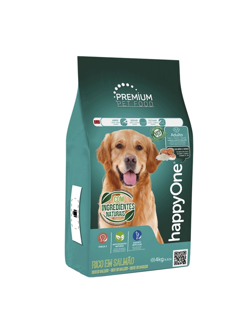 HAPPYONE PREMIUM DOG ADULT SALMÃO - 4kg - HOP002-01