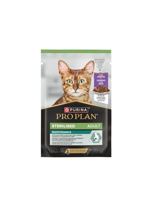 PRO PLAN CAT NUTRISAVOUR ADULT STERILISED PATO EM MOLHO - Pato em molho - 85gr - P12570582