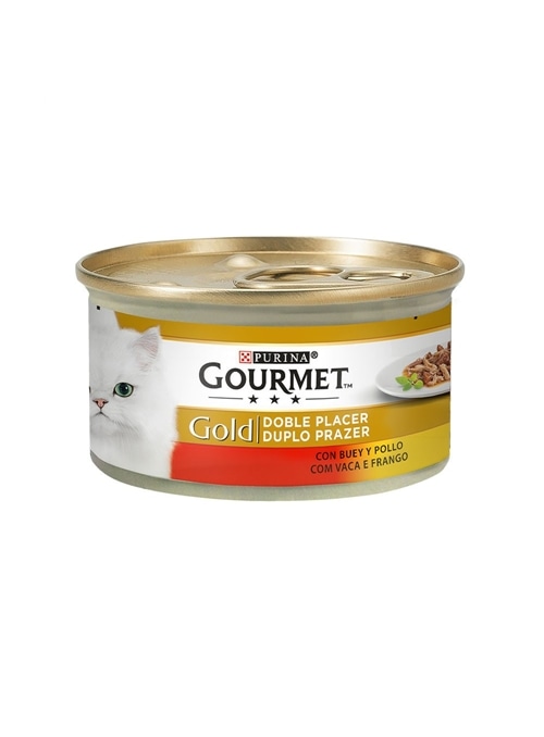 GOURMET GOLD VÁRIOS SABORES - Duplo Prazer Carne de Vaca e Frango - 85gr - G40608