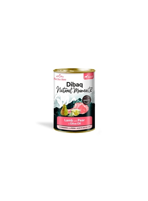 DIBAQ NATURAL MOMENTS DOG ADULT LAMB WITH PEAR WET - 380gr - DN1935