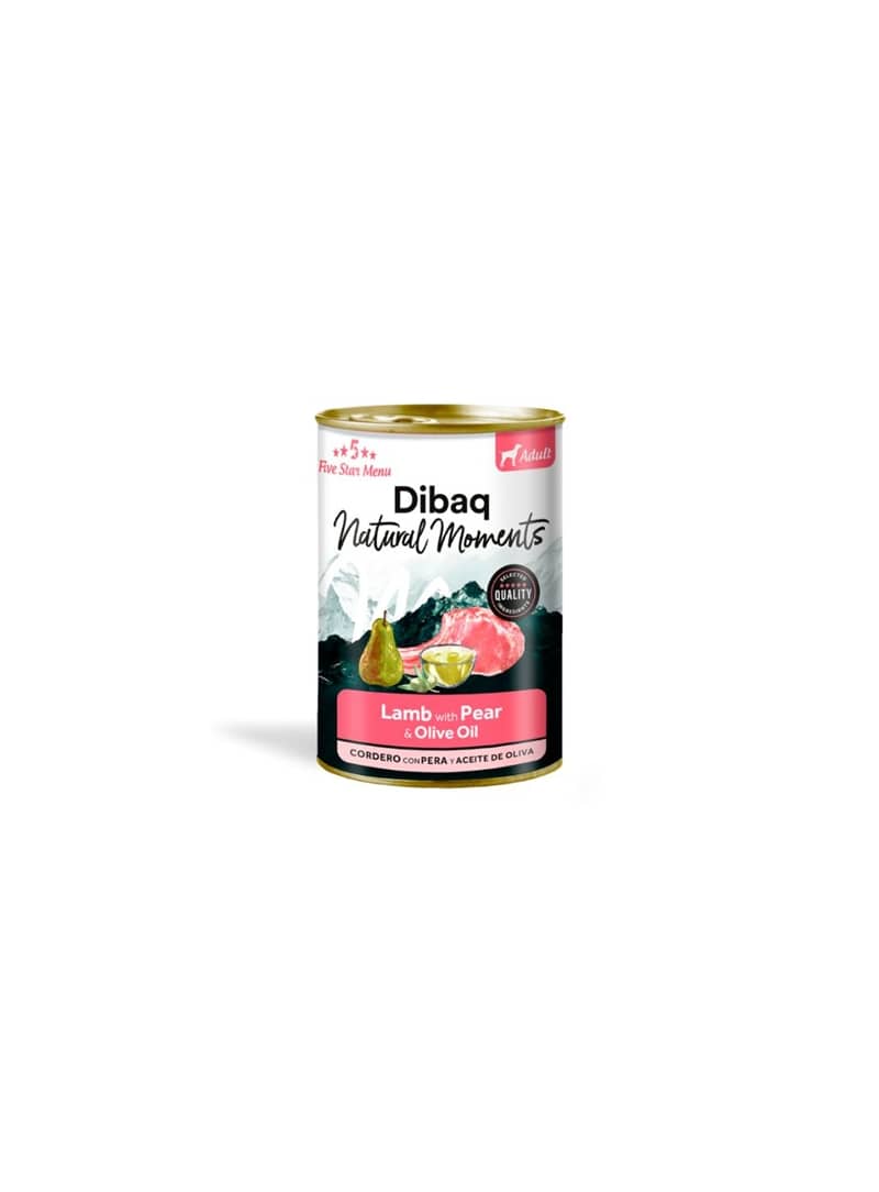 DIBAQ NATURAL MOMENTS DOG ADULT LAMB WITH PEAR WET - 380gr - DN1935