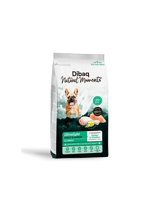 DIBAQ NATURAL MOMENTS ULTRALIGHT ADULT & SÉNIOR TURKEY - 2kg - DN1347