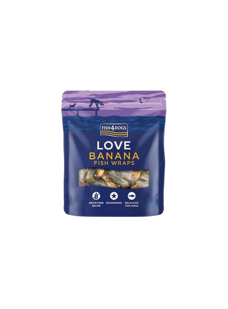 FISH4DOGS LOVE BANANA FISH WRAPS - 100gr - WSB147RC