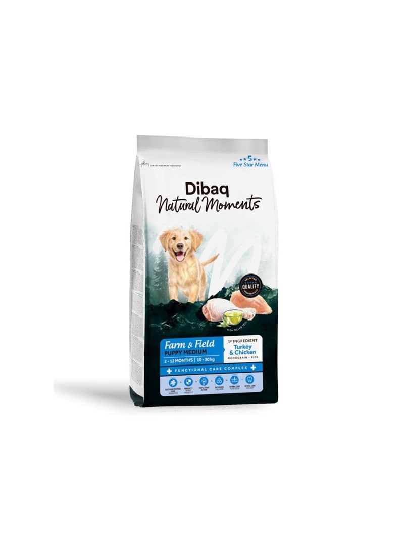 DIBAQ NATURAL MOMENTS PUPPY MEDIUM TURKEY & CHICKEN - 2kg - DN1330