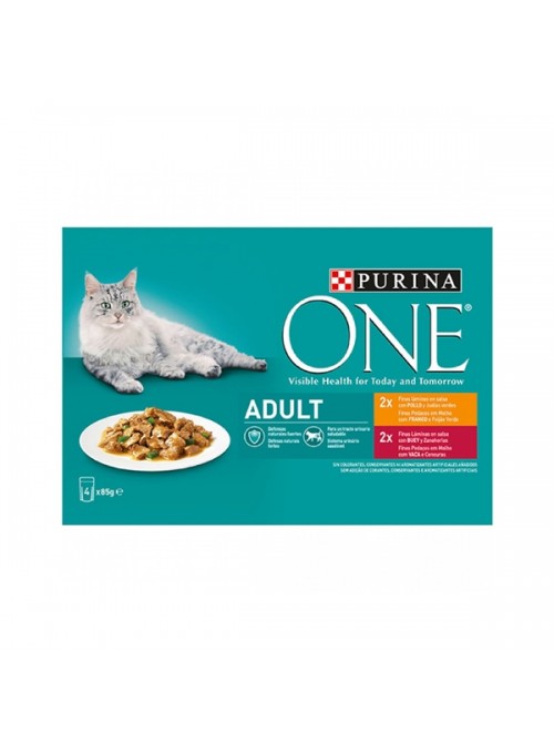 PURINA ONE CAT ADULT - HÚMIDO - 4 x 85gr - P12368322