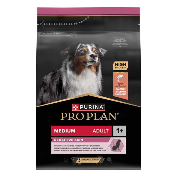 Pro Plan Medium Adult Pele Sensível Rico em Salmão - Alimento seco para cães de porte médio